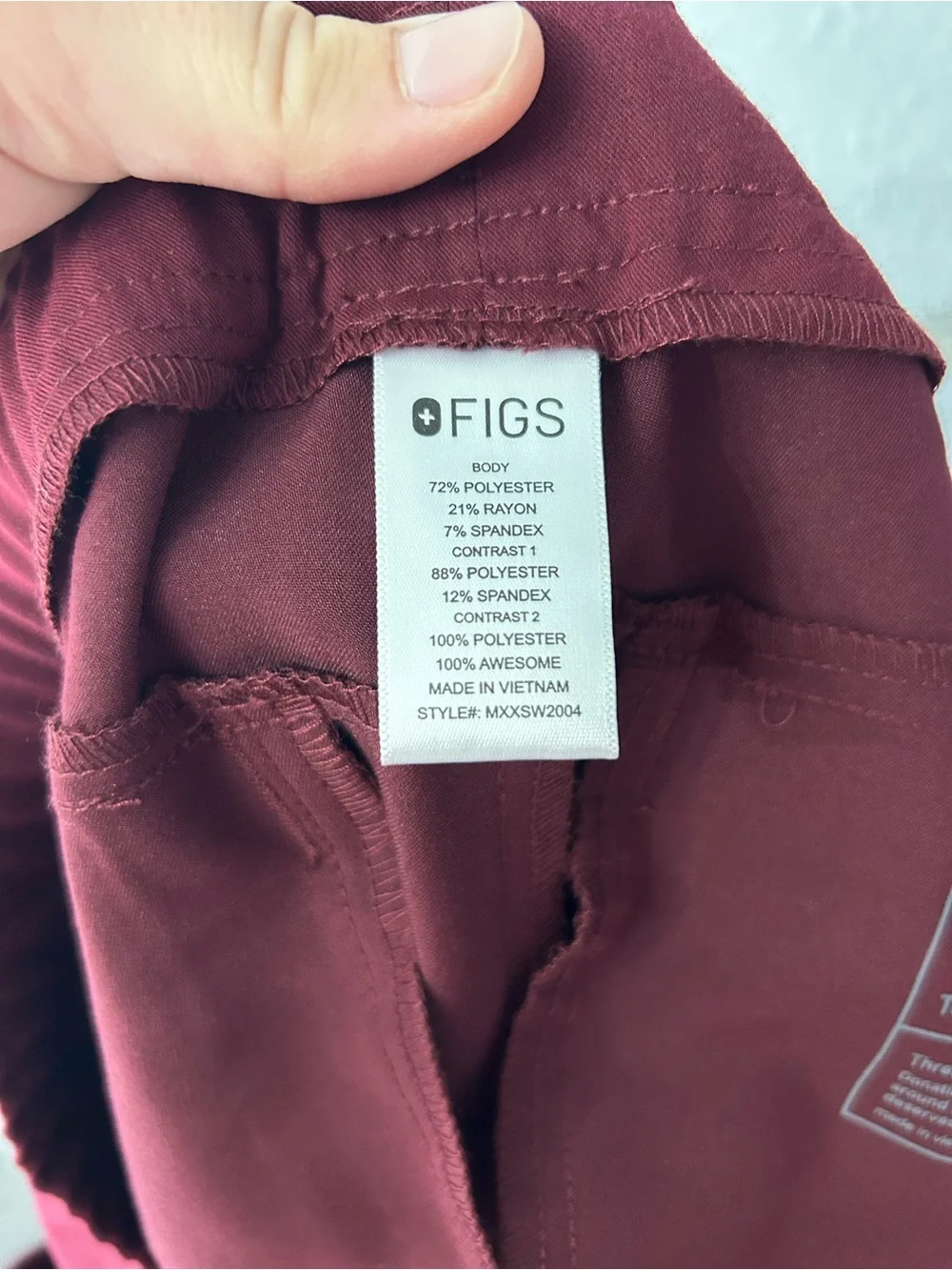 Figs Men's Large Burgundy Tansen Jogger Scrub Pants